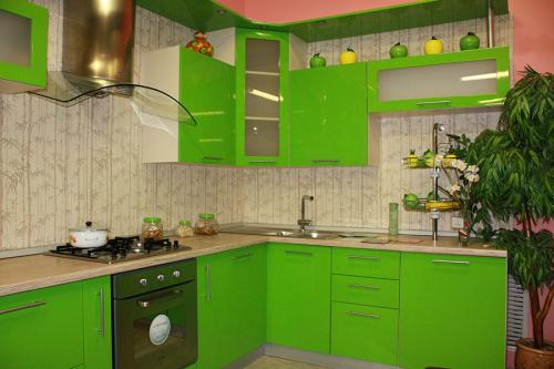 Обои для кухни зеленые. Где рекомендовано использовать цвет