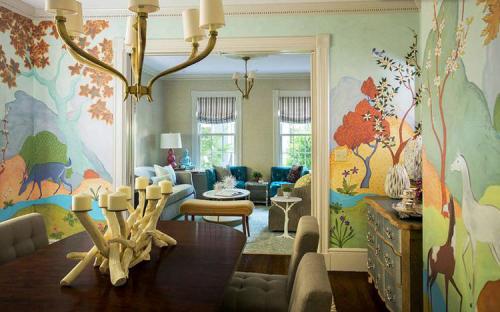 Роспись стен в комнате. Варианты росписи стен в нежилых помещениях квартиры: кухня, коридор и ванная комната