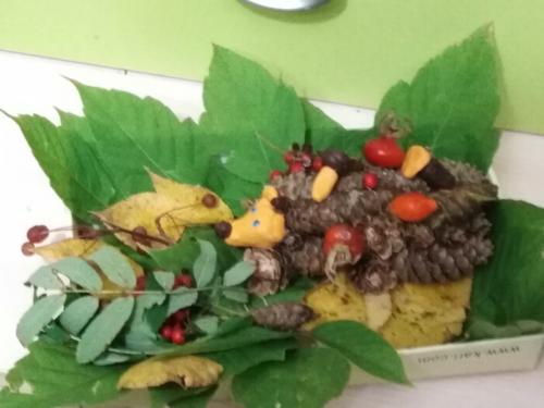 Ежик поделка в садик. Забавные животные из природных материалов. Наша поделка в детский сад Запасливый ежик