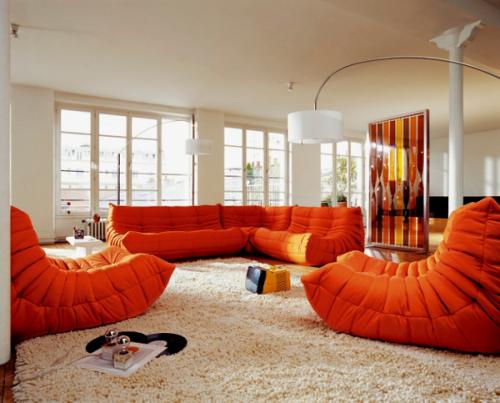 Оранжевый диван в интерьере. Виды оранжевых диванов, как выбрать