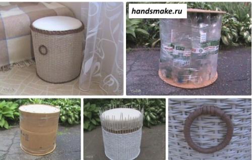 Фигуры из пластиковых бутылок для детского сада. Пуфик из пластиковых бутылок своими руками