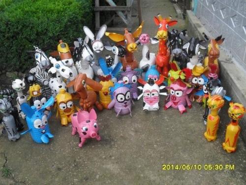 Заяц газон из пластиковой бутылки. Оригинальная пальма для дачи 13