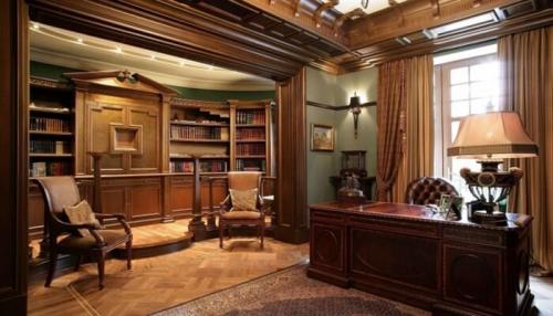 Дизайн интерьера кабинета в доме. Подбираем мебель