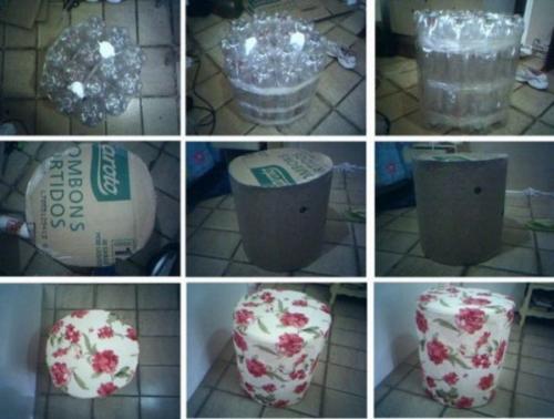 Фигуры из пластиковых бутылок для детского сада. Пуфик из пластиковых бутылок своими руками