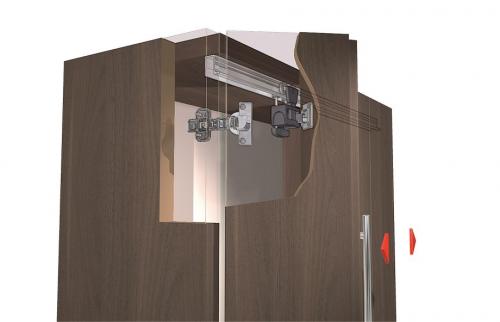 Складная дверь для шкафа кухни. Виды механизмов: Hettich, Blum, Boyard