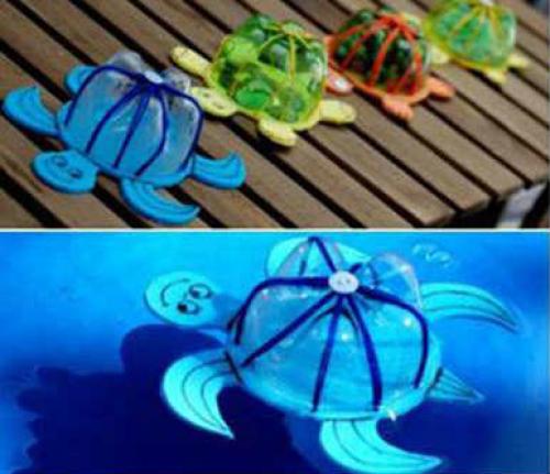 Заяц газон из пластиковой бутылки. Оригинальная пальма для дачи 03