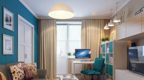 Рабочая зона в гостинной у окна. Гостиная с рабочим местом: тонкости зонирования помещения