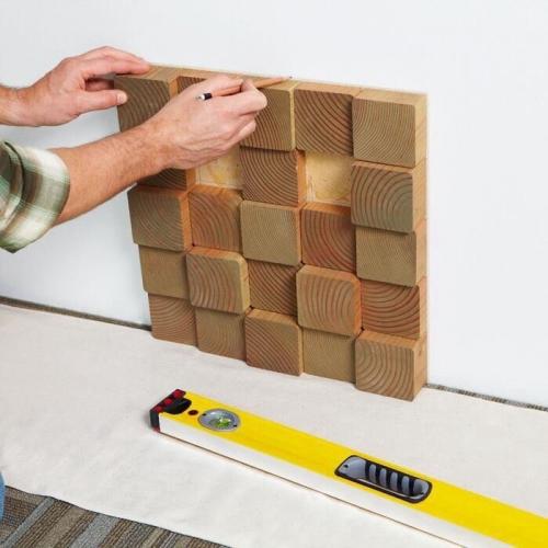 Декоративное панно из дерева. Потрясающий декор стены за небольшие деньги – эффектное 3D панно из деревянных брусков