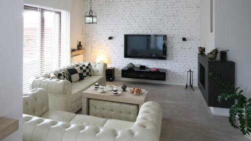 Отделка стен под белый кирпич. Варианты оформления разных комнат с белой кирпичной стеной