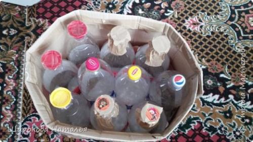 Джинсовый пуфик из пластиковых бутылок. Джинсовый пуф из бутылок