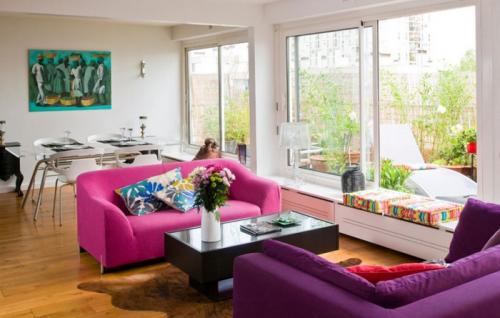 Розовый диван в интерьере. Яркий акцент: розовый диван в гостиной в закладки 8