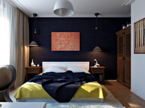 Отделка стены над кроватью в спальне. Как оформить стену над кроватью 09