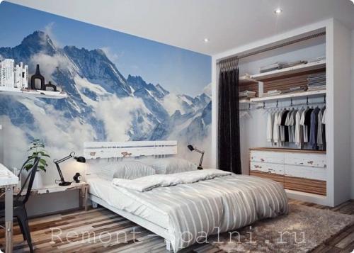 Отделка стены над кроватью в спальне. Как оформить стену над кроватью