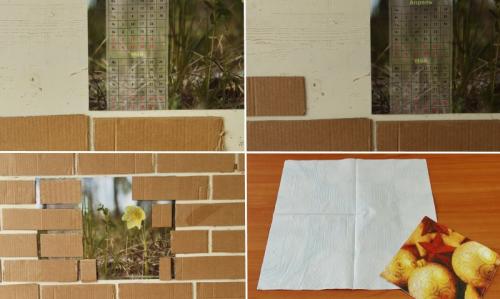 Имитация кирпичной стены из картона. Вариант 1 – кирпичная стена из картона.