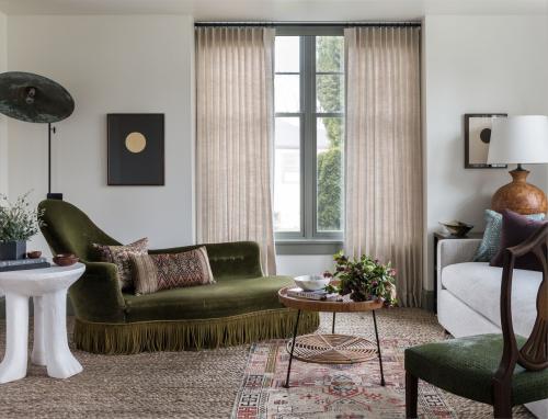 Оттенки зеленого и растительные мотивы в интерьере дома в Сиэтле 01