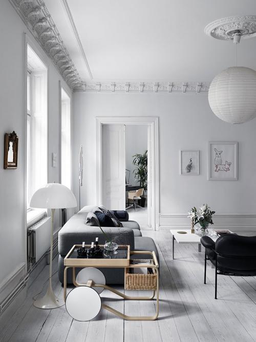 Черный, белый и фаянсовая печь: скандинавский минимализм по-шведски 01