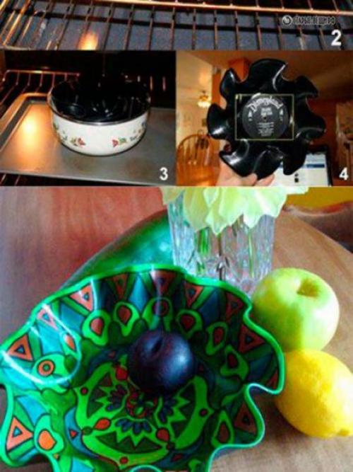 Цветы из виниловых пластинок. Поделки из пластинок — делаем вазу своими руками