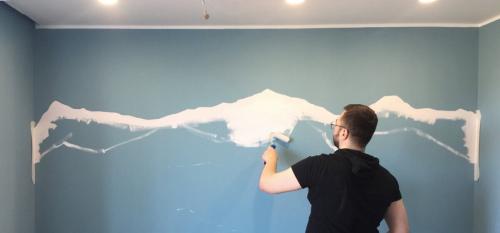 Горы на стене в детской своими руками. МАСТЕР-КЛАСС: Как быстро и недорого декорировать пустую стену