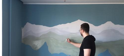 Горы на стене в детской своими руками. МАСТЕР-КЛАСС: Как быстро и недорого декорировать пустую стену