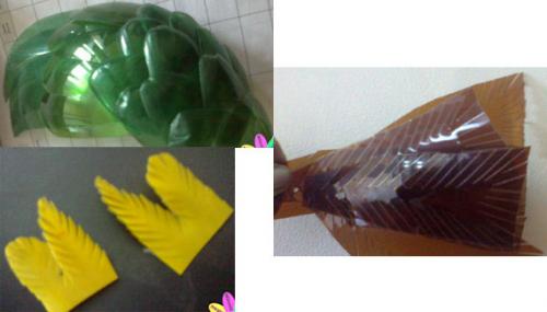 Попугай поделка из бутылки. Попугай из пластиковых ложек и бутылок