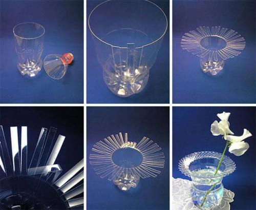 Что можно построить из пластиковых бутылок. Цветы и вазы