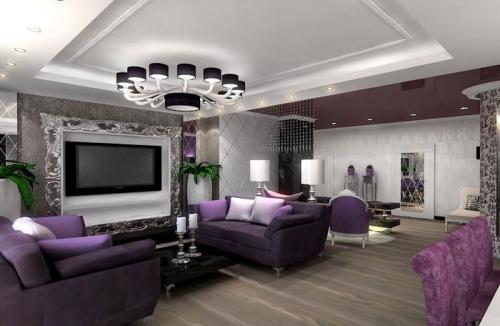 Фиолетово бежевый интерьер. СЕРО-ФИОЛЕТОВАЯ ГОСТИНАЯ: ОСНОВЫ ПРОЕКТИРОВАНИЯ
