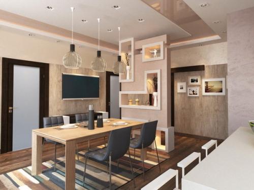 Дизайн кухня столовая гостиная в частном доме. На что обратить внимание перед началом работ