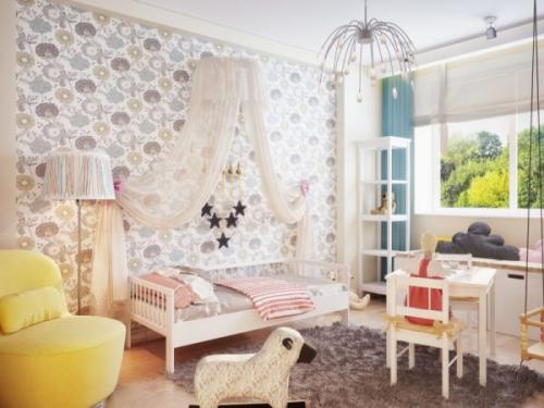 Отделка стен в зале кроме обоев. Иде.  Обои