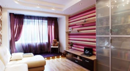 Отделка стен в зале кроме обоев. Иде.  Обои