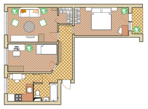 Перепланировка трехкомнатной панельной квартиры. Перепланировка трёшки-распашонки 60 м  в панельной хрущёвке: 5 схем (бесплатно)