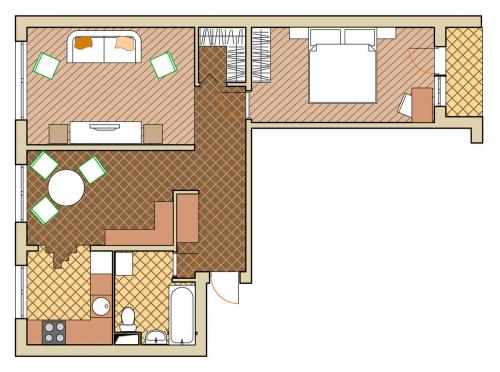 Перепланировка трехкомнатной панельной квартиры. Перепланировка трёшки-распашонки 60 м  в панельной хрущёвке: 5 схем (бесплатно)
