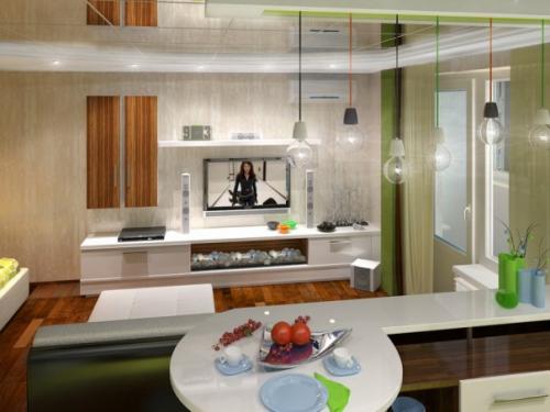 Дизайн квартиры 40 кв м проект. Проект №1. Прыжок в яркие краски