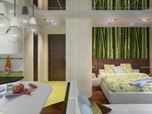 Дизайн квартиры 40 кв м проект. Проект №1. Прыжок в яркие краски