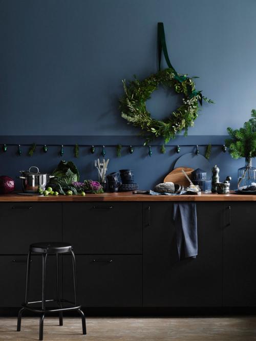 Прекрасные рождественские зарисовки в темном синем цвете от IKEA 04