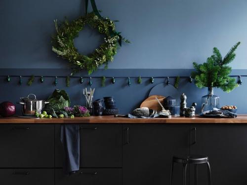 Прекрасные рождественские зарисовки в темном синем цвете от IKEA 07