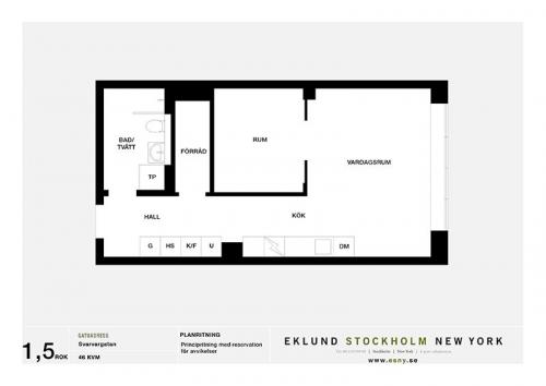 Маленький стильный лофт с потолками в 4 метра (46 кв. м) 08