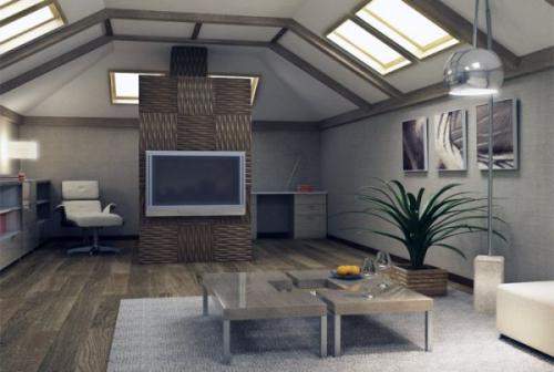 Мансарда с ломаной крышей. Красивая и современная отделка мансарды с ломаной крышей + фото примеров работ