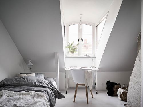 Современная мансардная квартира с мазанной стеной в Гетеборге 17