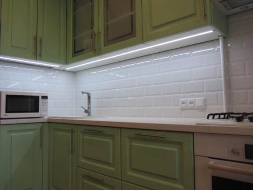 Установка светодиодных ламп на кухне. 1 Подсветка рабочей зоны