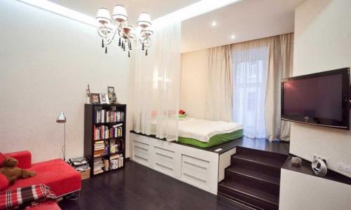 Кровать подиум в узкой комнате. Кровать подиум – обзор лучших современных моделей и особенности их дизайна (120 фото)