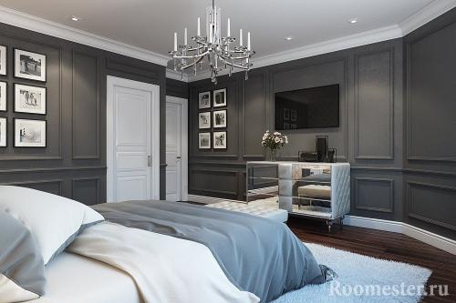 Молдинги на стене с обоями. Оформление стен