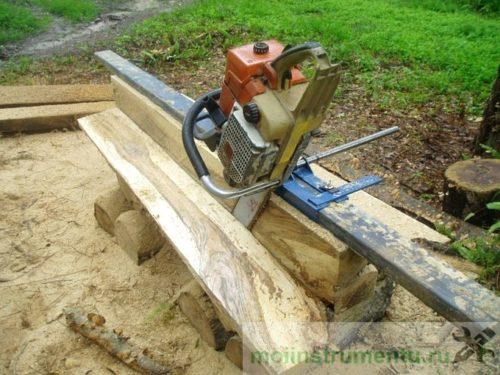 Ленточная пила для распиловки бревен своими руками. Что такое пилорама из бензопилы