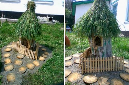 Поделки из пеньков и чурок. Поделки из пней