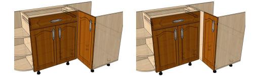 Как собрать угловой шкаф под мойку. Нижний кухонный угловой стык 90 градусов. Разные варианты.