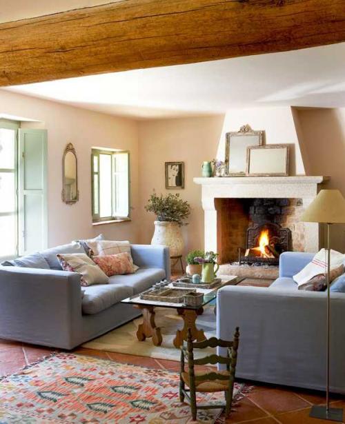 Прекрасные деревенские гостиные 12