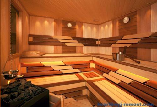 Интерьер в бане моечной. Материалы в интерьере бани 07 Интерьер в бане моечной. Материалы в интерьере бани 07