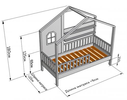 Кровать домик размеры чертеж инструкция