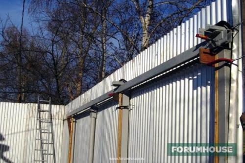 Откатные ворота с калиткой. Откатные ворота. Вариант 1