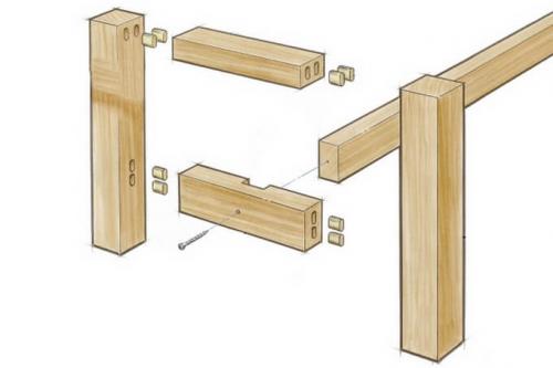Чертеж лавки из дерева без спинки. Скамейка на вставных шипах