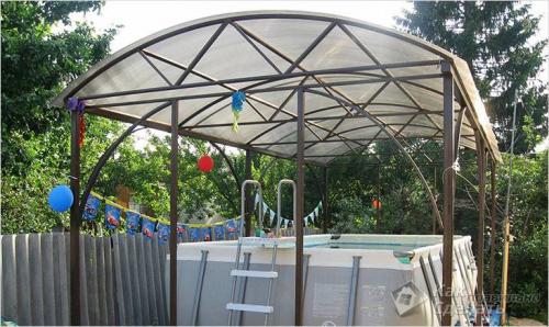 Навес раздвижной для бассейна своими руками. Какой должна быть крыша 01